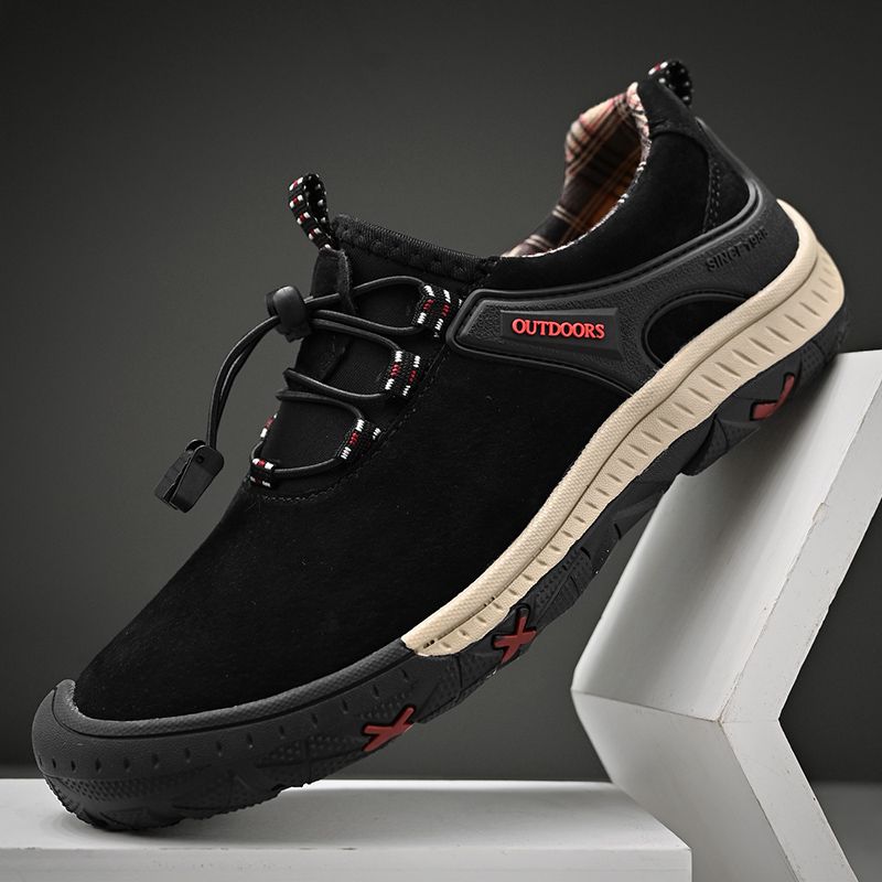 Outdoor Hiking Sneakers Sping Casual Men Shoes Breathable Suede Leather Anti-skid Walking Shoe Hot Sale Footwear_voghion.com