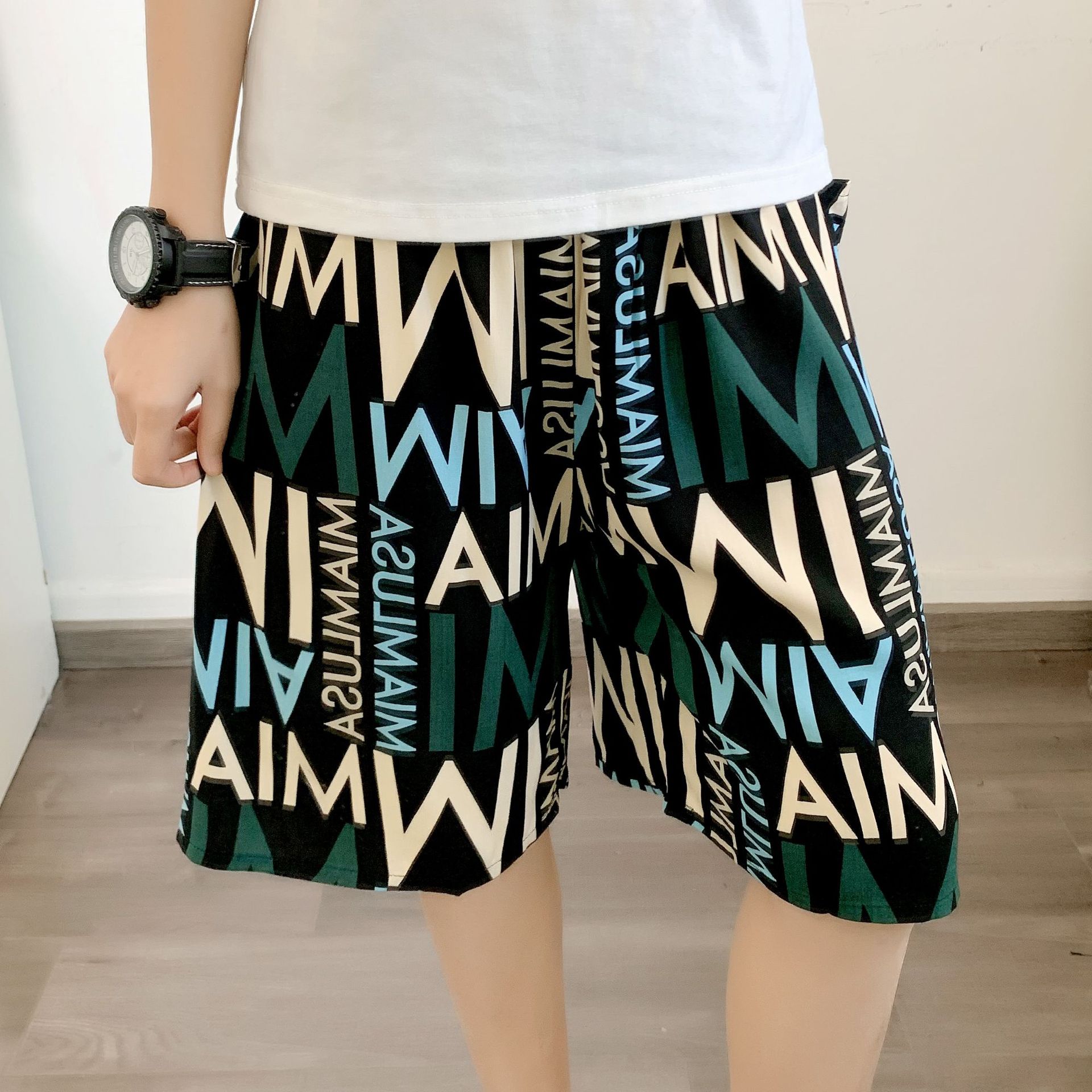 Men's Sleep Cotton pajama pants Thin rayon shorts Baggy plus quarter pants beach pants_voghion.com