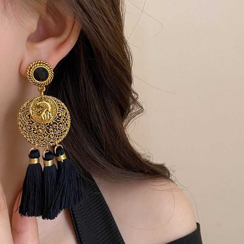 Aiguille d'argent, diamants médiévaux, boucles d'oreilles à pampilles élégantes en forme de figure cerclée, petites polyvalentes et boucles d'oreilles_voghion.com