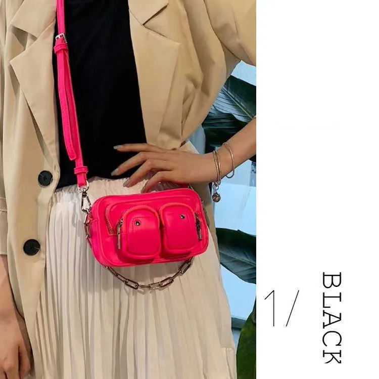 Borsa a tracolla nera elegante donna pochette designer pelle pu catena_voghion.com