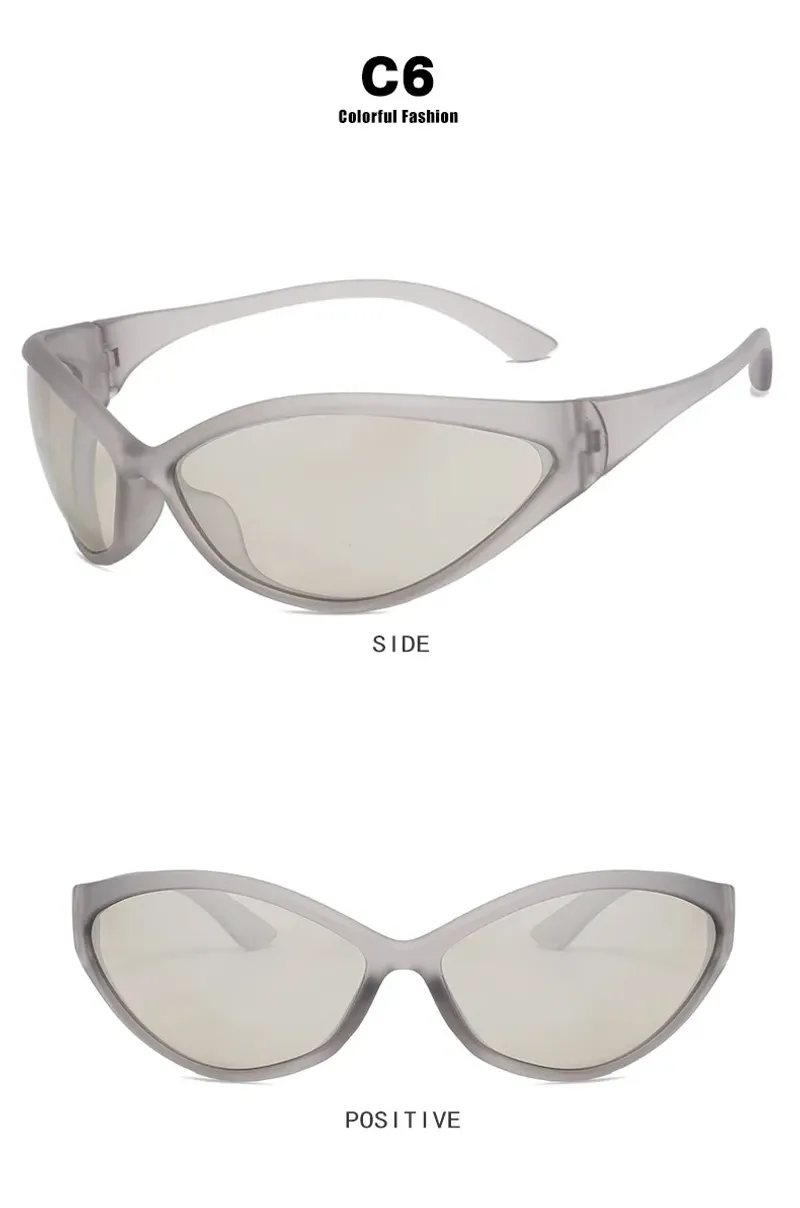 Ochelari de soare Y2K de designer de brand Sport ochelari de soare pentru femei pentru bărbați Vintage Punk ochelari de soare Future Riding Steampunk ochelari_voghion.com