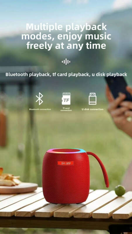 New Product 309 Wireless Bluetooth Colorful RGB Night Light Outdoor Portable Mini Fabric Subwoofer Sound System_voghion.com