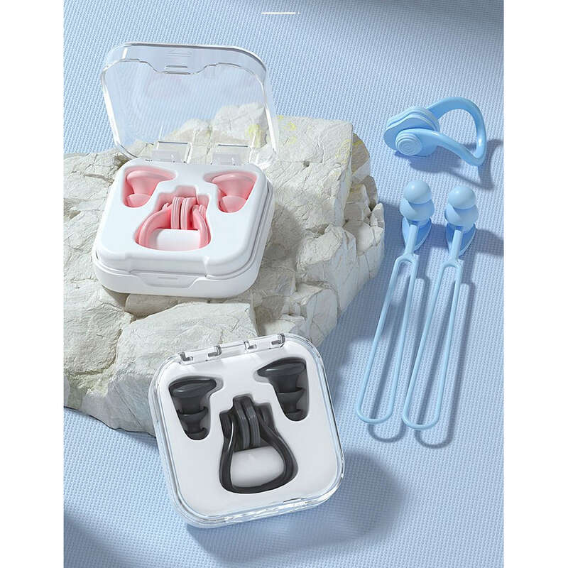 Tappi per le orecchie da nuoto professionali, isolamento acustico, impermeabili, in silicone, set da bagno per immersioni, per adulti e bambini, con clip nasale._voghion.com