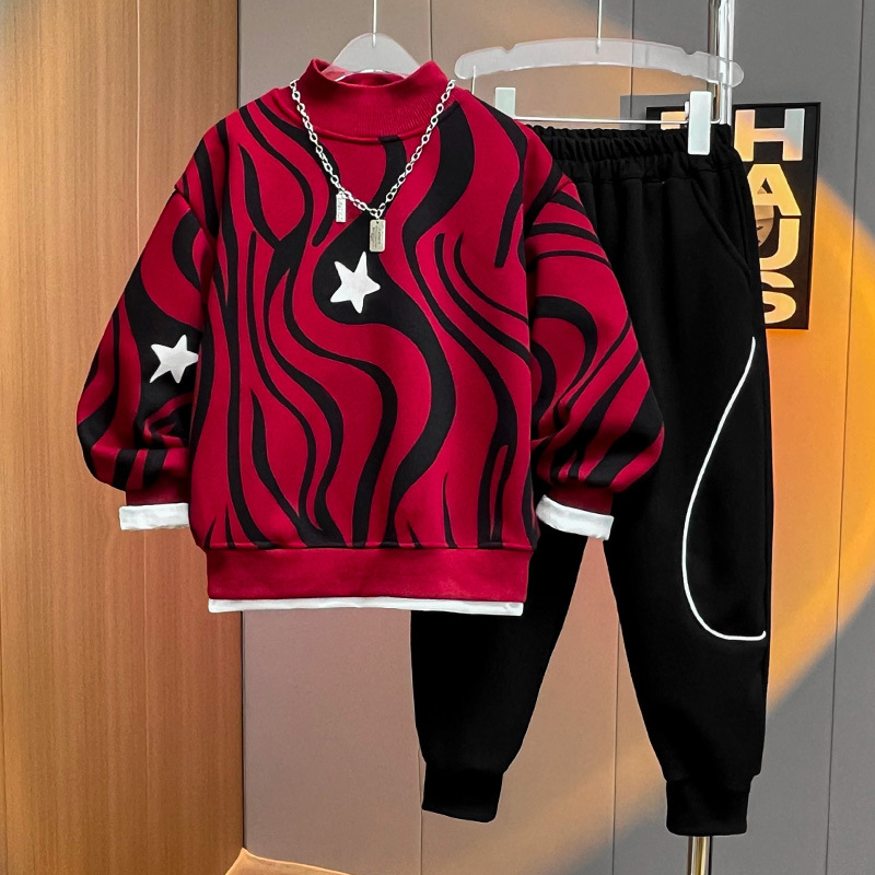 Teenage and guys Boys sweatshirt suit new spring and autumn boys middle and large children loose street casual sports children's clothing