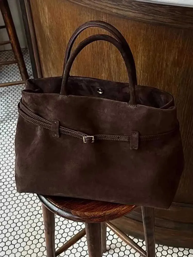 Velour Chamois Retro Tote Taske Til Kvinder Desinger Scrub Håndtaske Kvinde Stor Kapacitet Moderigtige DametaskerC241018_voghion.com