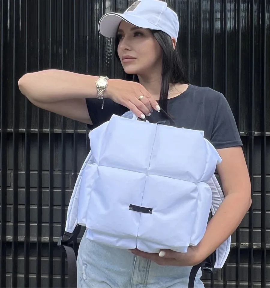 Moud Dammerucksak Wanter gesteppte Schëllertaschen fir Fraen Space Daunen gepolstert Handtaschen Grouss Reestasch Unisex Chic_voghion.com
