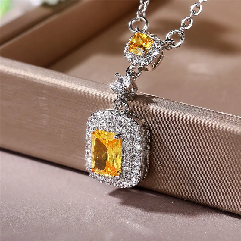 Women's Pendant Necklace With Cubic Zirconia For Women Elegant_voghion.com