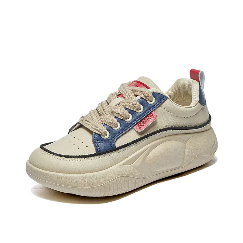 Thick Soled Shallow Low Cut Dad with Mesh for Comfortable Breathability Minimalist and Versatile Casual Board Shoes_voghion.com