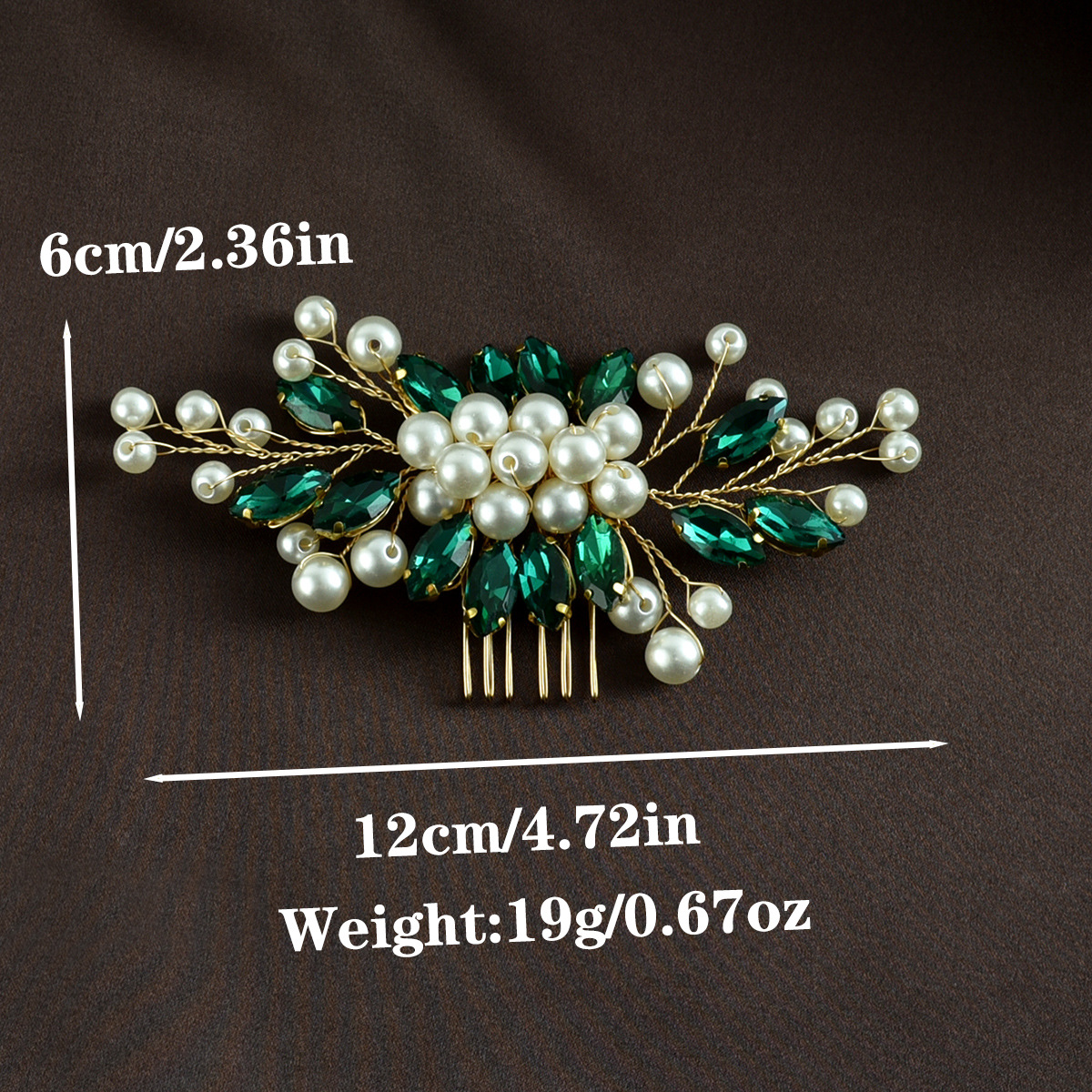 Bridal Wedding Handmade Hair Accessories Pearl Rhinestone Marquise Glass Hair Comb Insert Hair Accessories European and American Cross-Border_voghion.com