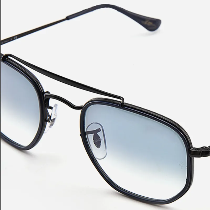 Occhiali da sole quadrati con montatura in metallo da uomo e da donna, lenti in vero vetro, occhiali da sole alla moda con custodia in pelle e tutto_voghion.com