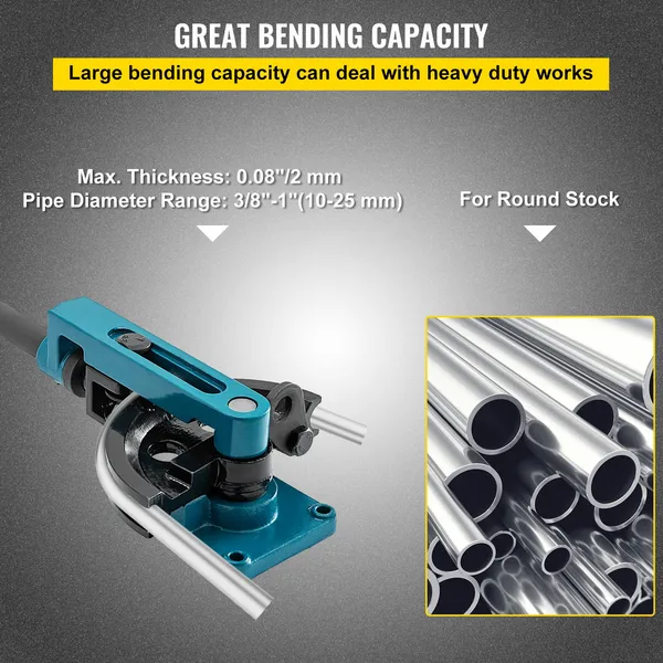 Curvatubi manuale per tubi metallici con 7 matrici circolari_voghion.com