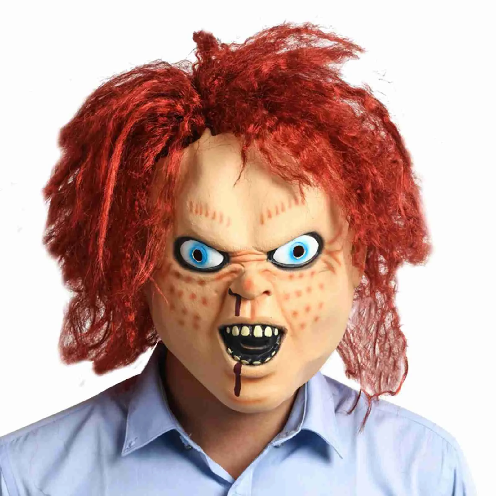 Máscaras de terror de Halloween para adultos, máscara de vampiro, zombi, monstruo, disfraz de látex, fiesta de carnaval, casco de cabeza completa, casa embrujada_voghion.com