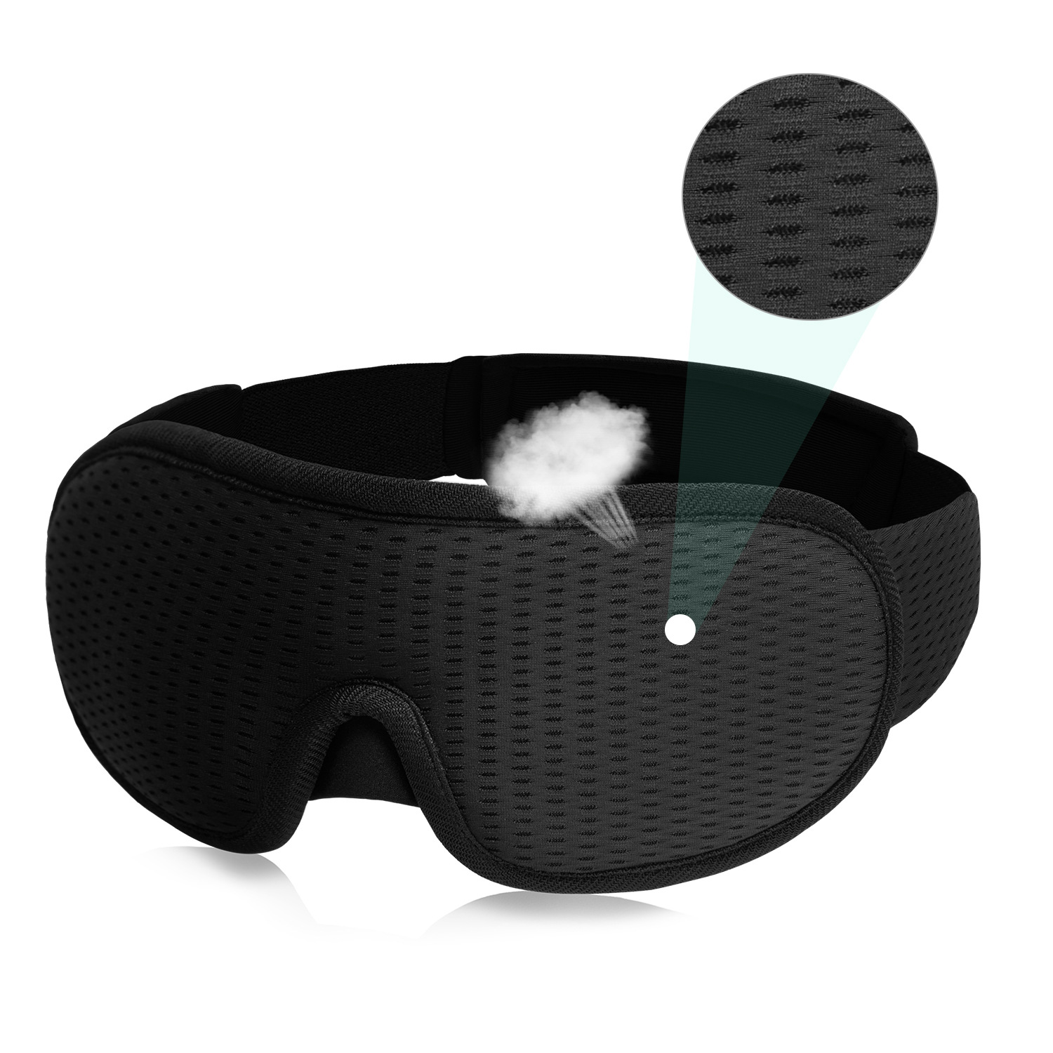 Black 3D Eye Mask Breathable Shading 3D Sleeping Eye Mask Eye Mask_voghion.com