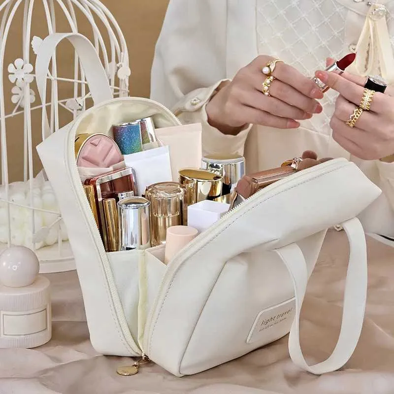 Borsa organizer per il trucco alla moda, portatile, di grande capacità, impermeabile e di alto valore estetico Y241023_voghion.com