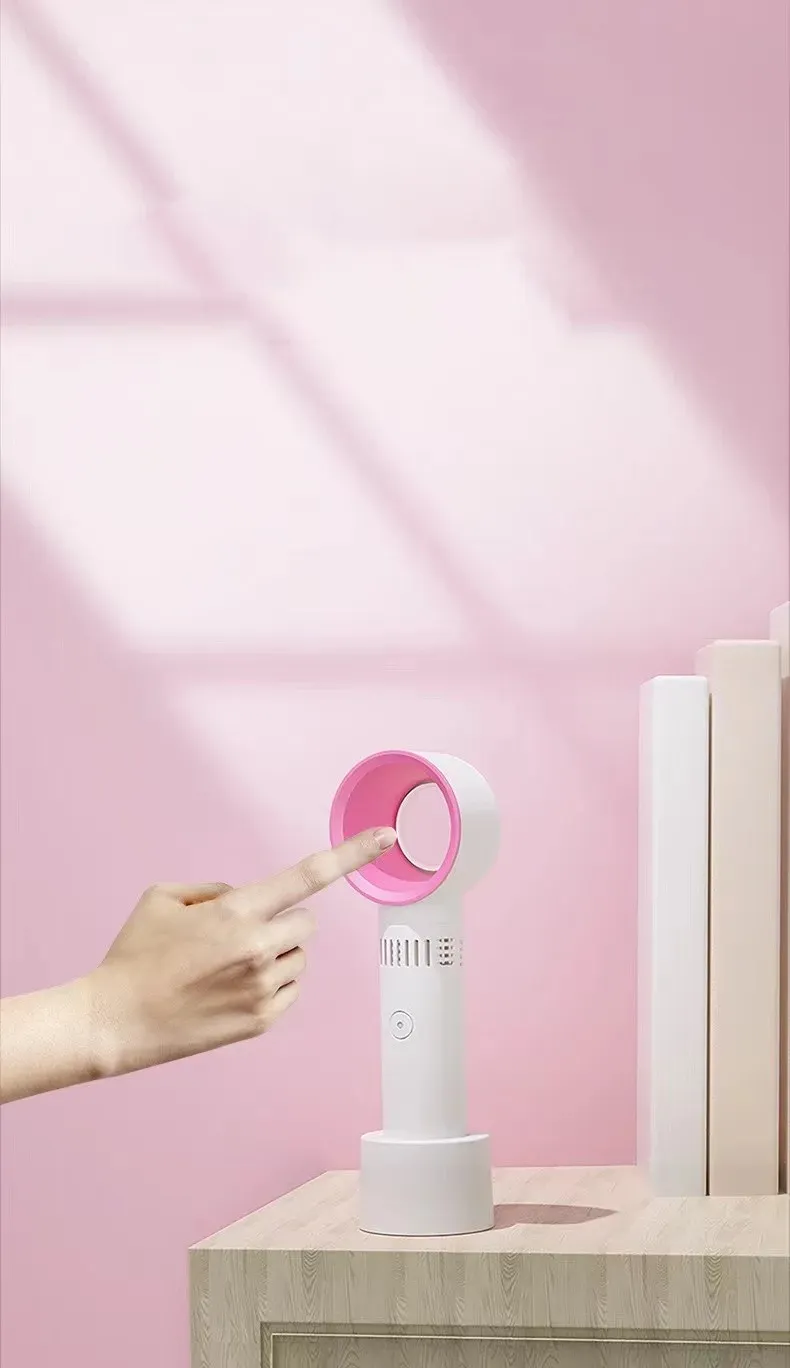Premium Bladeless Handheld Fan - 3 Speeds USB Travel & Office_voghion.com
