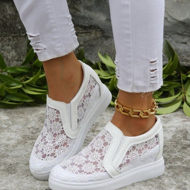 Ein Fuß S mit atmungsaktivem Mesh glänzend Dia dicke Sohle weiß Frühling und Sommer neue einzelne Schuhe für_voghion.com