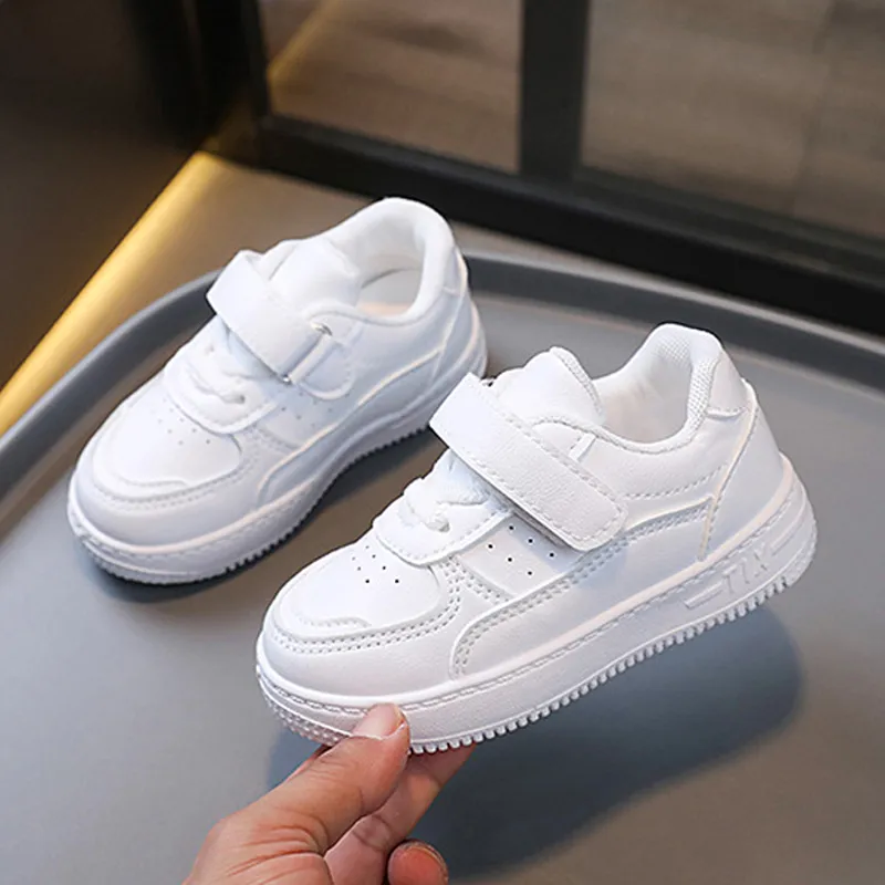 Students Tennis Sneakers Kids Spring Autumn Boys Girls Sports Happysteps Casual Board Leather Soft Soled Children White_desvips.com