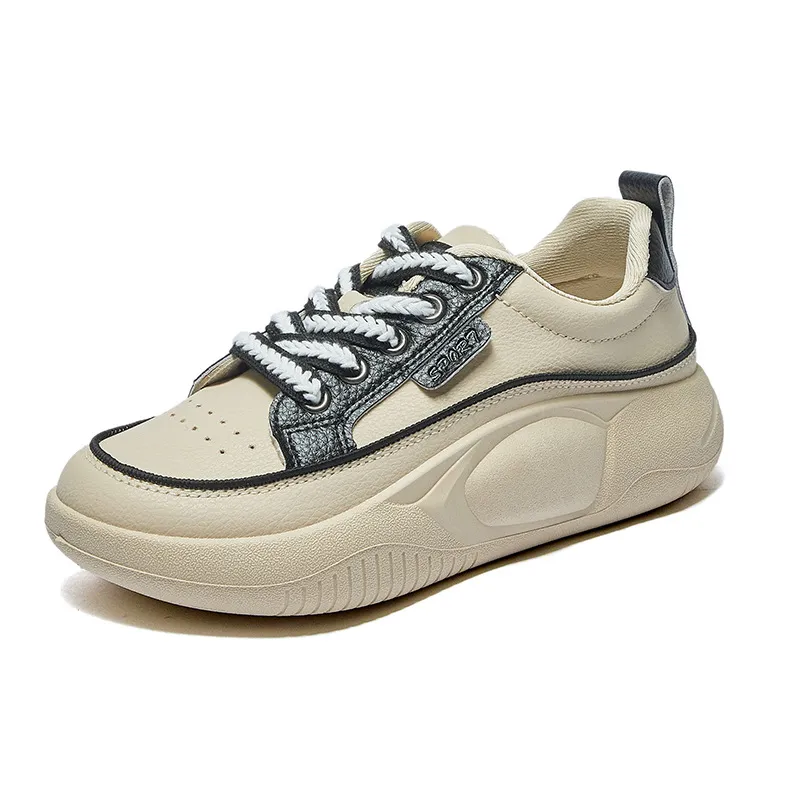 Thick Soled Shallow Low Cut Dad with Mesh for Comfortable Breathability Minimalist and Versatile Casual Board Shoes_voghion.com