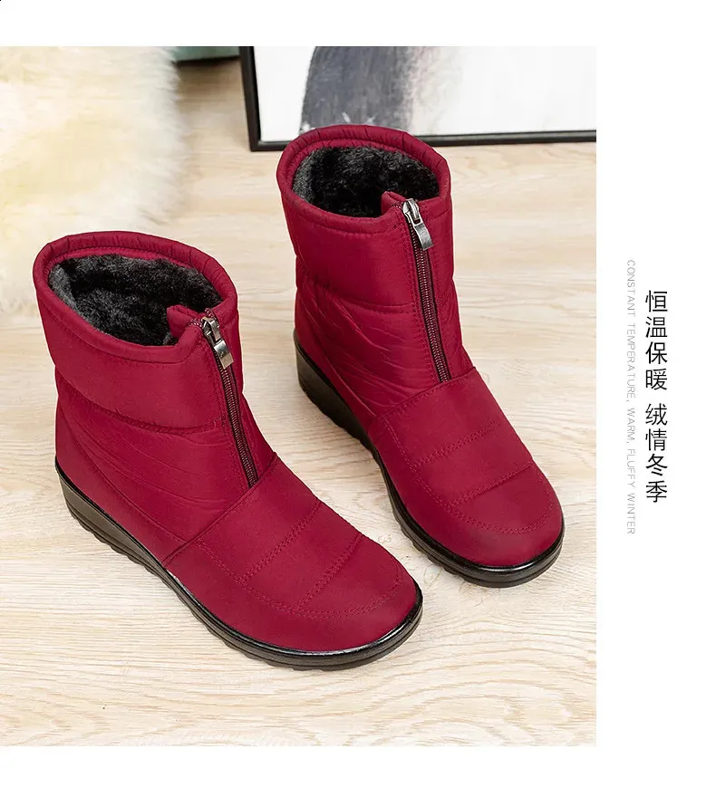 Platform Waterproof Snow Women Winter Thick Plush Ankle Boots Woman Non Slip Warm Cotton Padded Shoes Ladies 240820_voghion.com