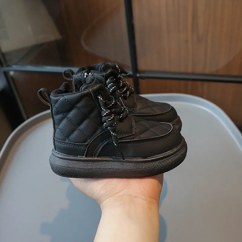 2025 Moda Plaid Autunno Bambina Scarpe Ragazzi Caviglia Flessibile Fondo Spesso Bambini Stivali da Neve Littlesprouts Nuovi Bambini_voghion.com