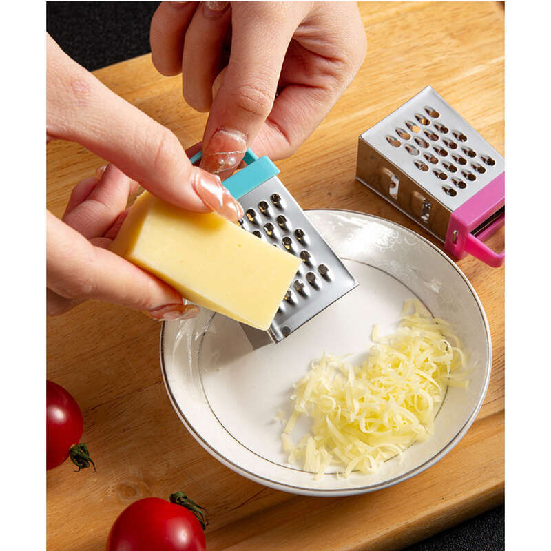 Mini Cheese Four Sided Stainless Steel Grater, Multifunctional Vegetable Slicer, Kitchen Small Tool, Lemon Grater_voghion.com