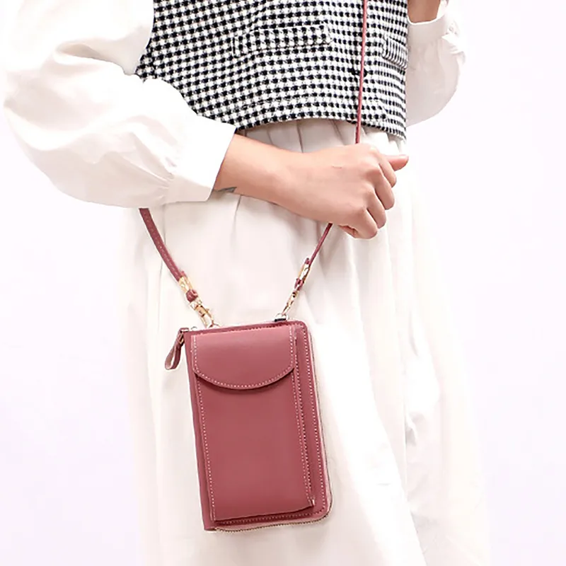 Yogodlns Lässige Handy-Umhängetasche für Frauen aus PU-Leder, multifunktionale Messenger-Handtasche mit Klappe, Damentasche_voghion.com