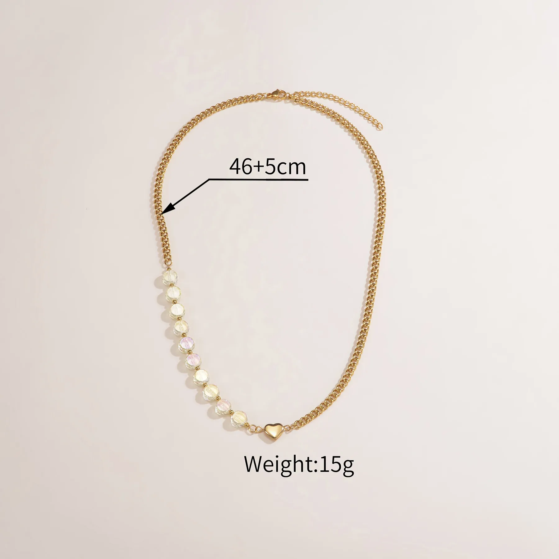 Chaînes Couleur Or Double Couche Chaîne Pendentif Coeur Collier Ras Du Cou Bijoux En Acier Inoxydable Haut De Gamme Fête D'anniversaire_voghion.com
