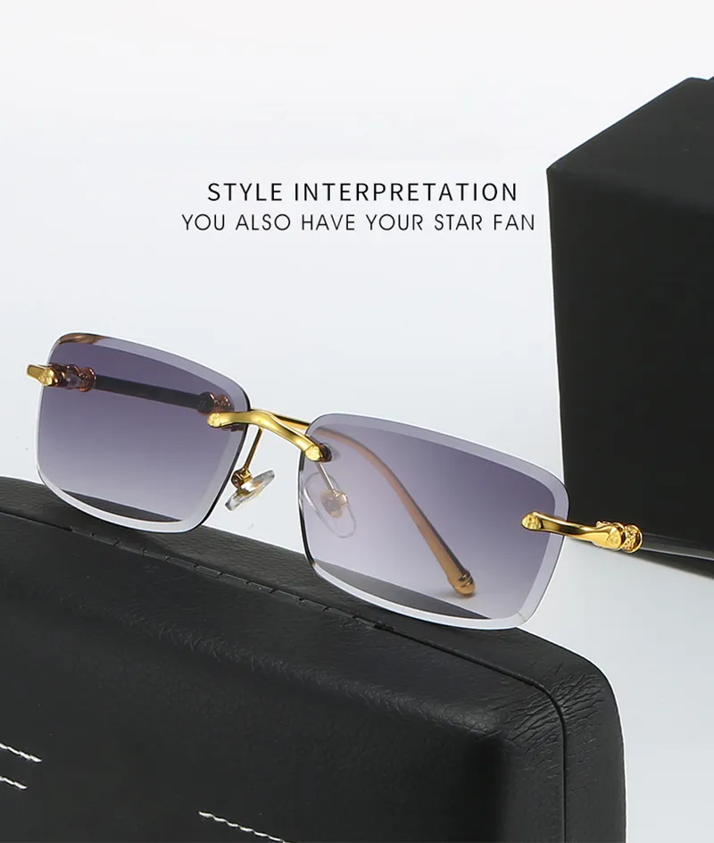 Lunettes de soleil pour hommes, nouvelle monture sans monture, coupe diamant, mode ins net rouge, les mêmes lunettes de soleil peuvent être assorties à la myopie en gros_voghion.com