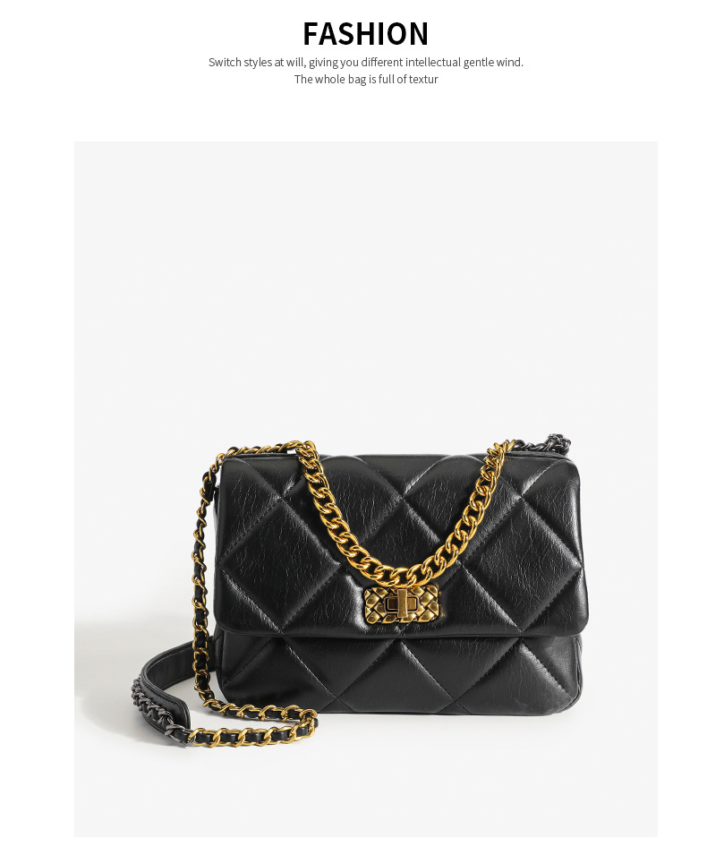 Women's Quilted Chain Crossbody Bag For Elegant Style_voghion.com