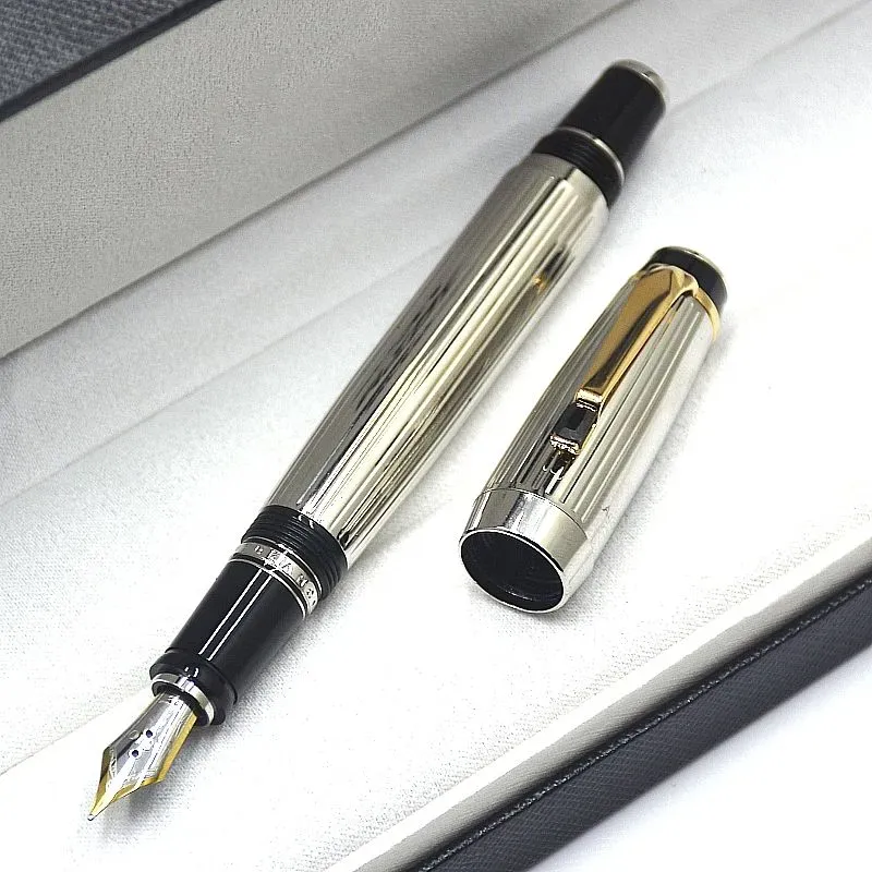 wholesale Wholesale Top High Quality Writing Pen Golden Silver Wave Point Design Rollerball Fountain Pens Office School Supplies With Diamond And_voghion.com