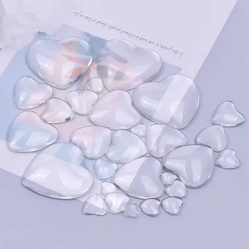 Cabochons cœur en verre pour colliers et création de bijoux_voghion.com