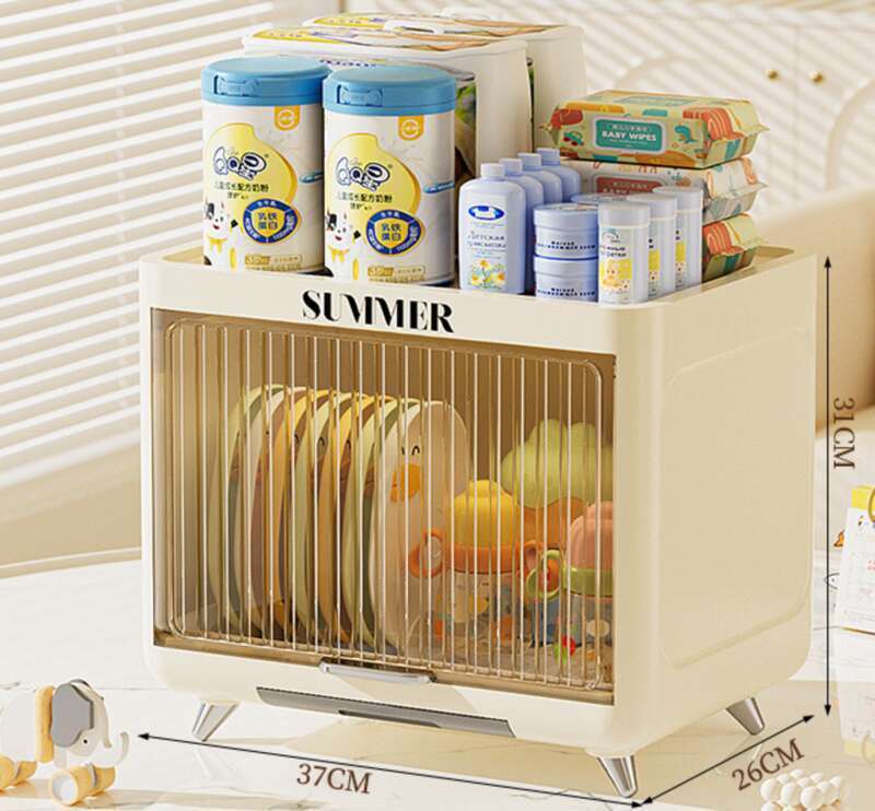 Baby Bottle Complementary Food Dispenser, Double-layer Drainage Box, UV Disinfection Dust-proof Storage Cabinet, Shelf_voghion.com