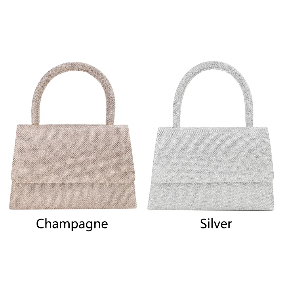 Women Fashion Solid Color Sequins Glittering Wrist Versatile Evening Top-Handle Dinner Party Wedding Bag_voghion.com