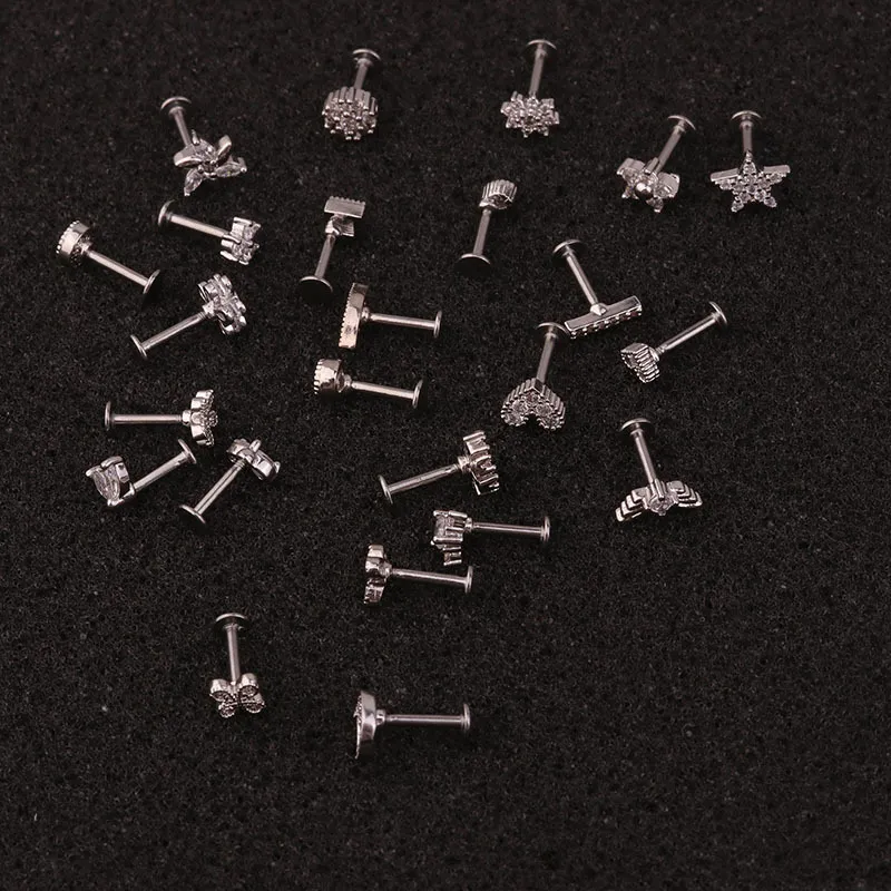 Cz Cartilage Earring wer Crown Heart Moon lat Labret Back Ear Piercing Jewelry Helix Daith Conch Tragus Earrings_voghion.com