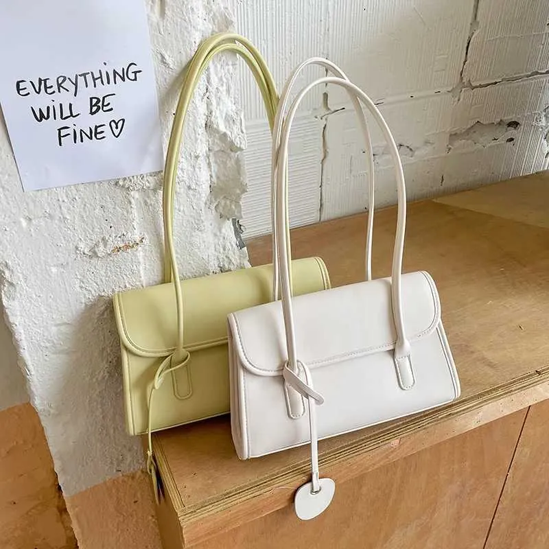 Sac à bandoulière en PU à texture française à la mode pour femmes, jaune, sous les aisselles, printemps/été 2024, pendentifs élégants, Handba241104_voghion.com