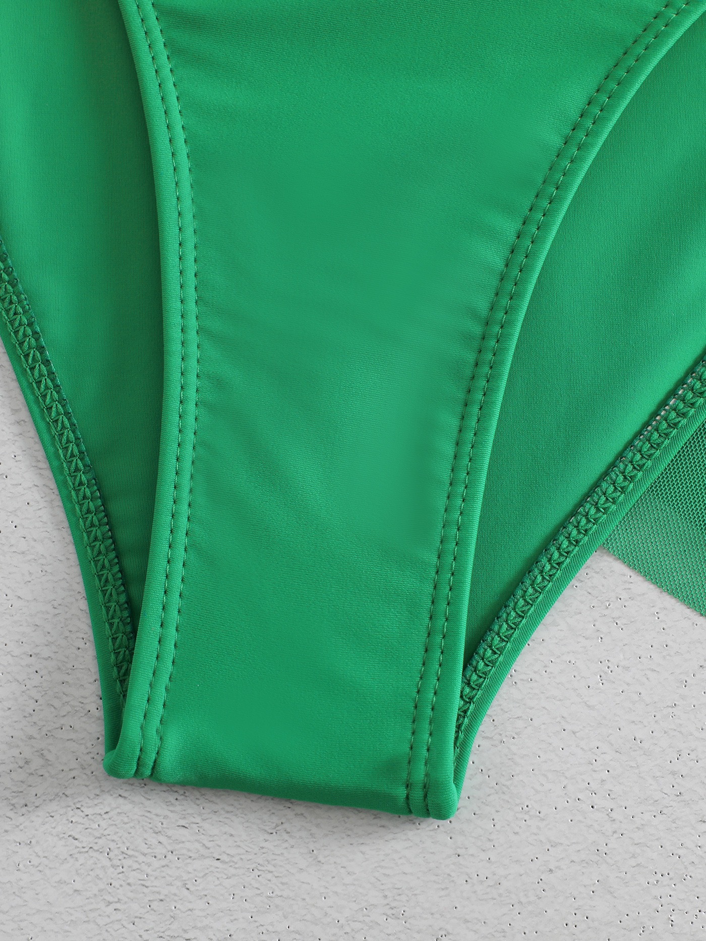 Dames Gauze Split Body High Waisted Mesh Badpak, Cross Top, Dubbele Schouderband_voghion.com