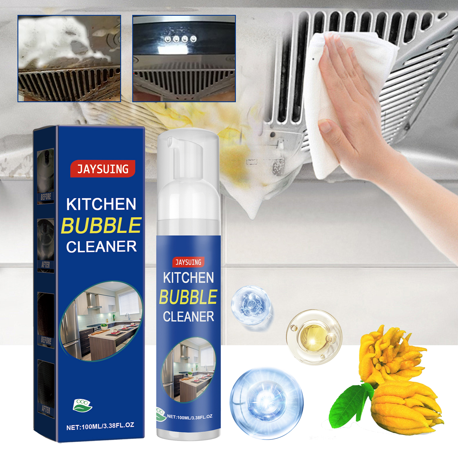 Jaysuing Grease Cleaning, Kitchen Cleaning, Foam Cleaner, Heavy Grease Cleaning On Kitchen Stove, Kitchenware Removal Of Stains, Dirt And Rust_voghion.com