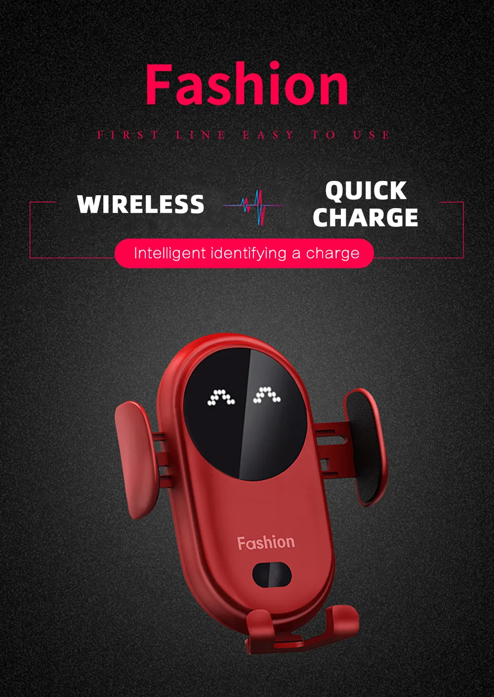 S11 10W Qi Wireless Charging Stand Charger Auto Infrared Sensor LED Mobile Phone Holder In Car Mount Air Vent_voghion.com