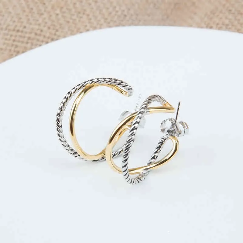 Orecchini a cerchio con ciondolo geometrico di design, alla moda, per donne, modello classico in oro, regalo per festa di compleanno_voghion.com