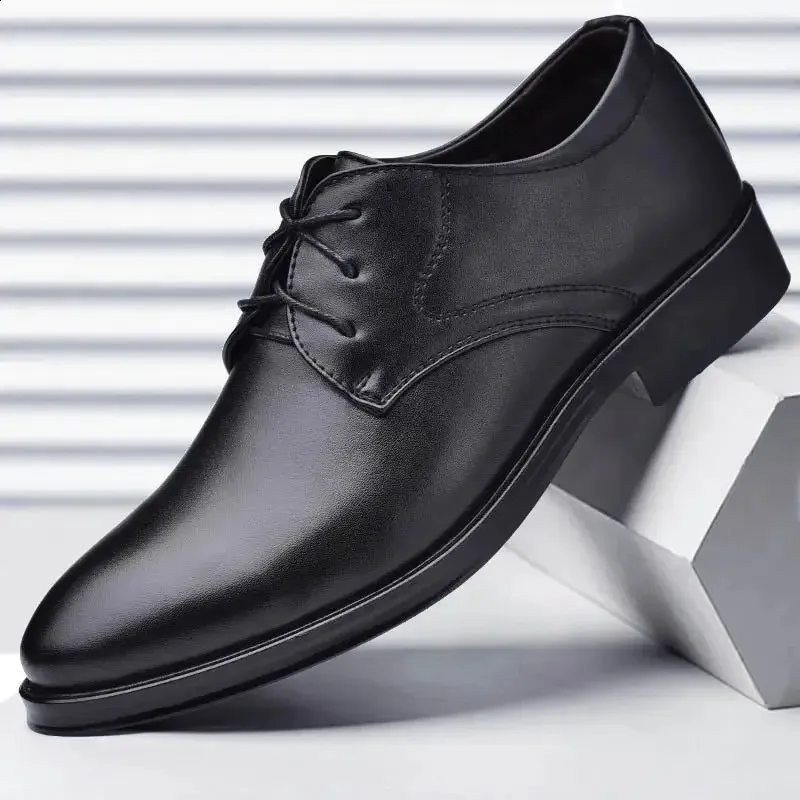 Dress Shoes Man Office Pointed Toe Spring Autumn Social Shoe for Men Clothing Elegant and Classic Leather Casual Party_voghion.com