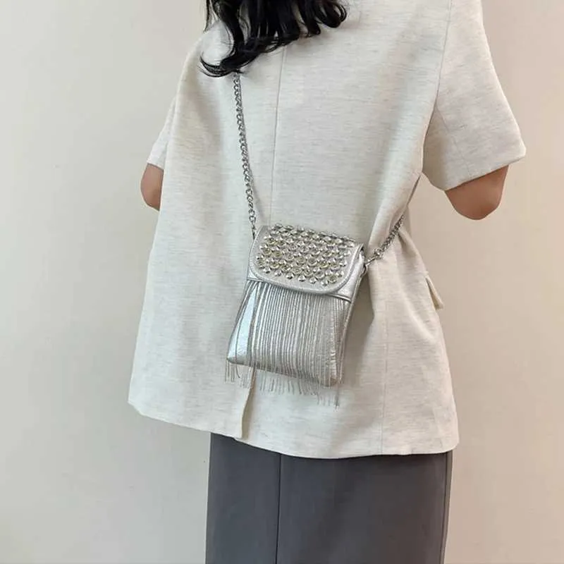 Borsa a tracolla da donna con fibbia magnetica, elegante design con nappe, tracolla Ba241216_voghion.com