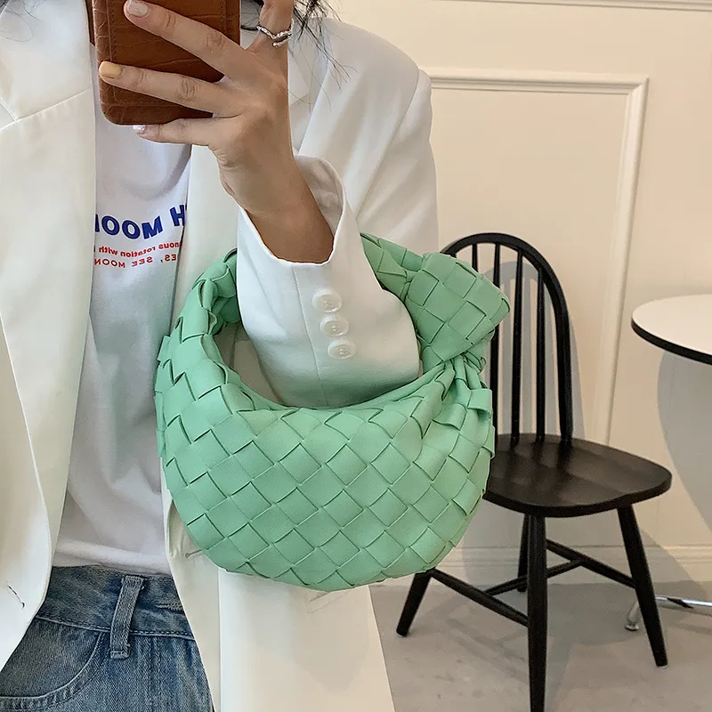Abendtaschen Damen Schulter PU Leder Handtasche für Frauen 2024 Sommer Weben Handtaschen und Geldbörsen Weibliche Reise_voghion.com