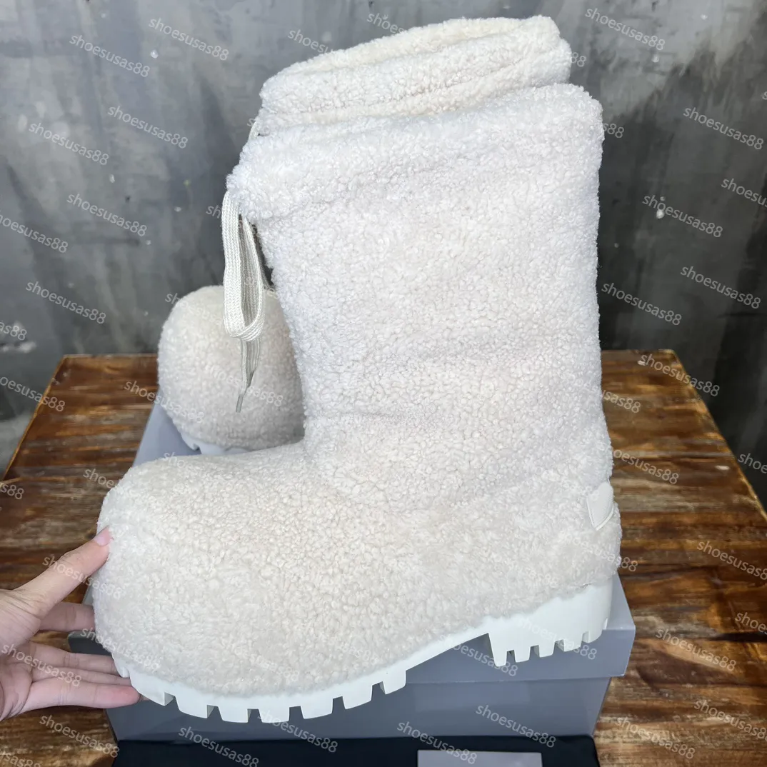 Alaska Dames Designer Snow Nylon Ski Bootie Heren Chunky Winterlaarzen Topkwaliteit Booties Schoen zonder doos_voghion.com