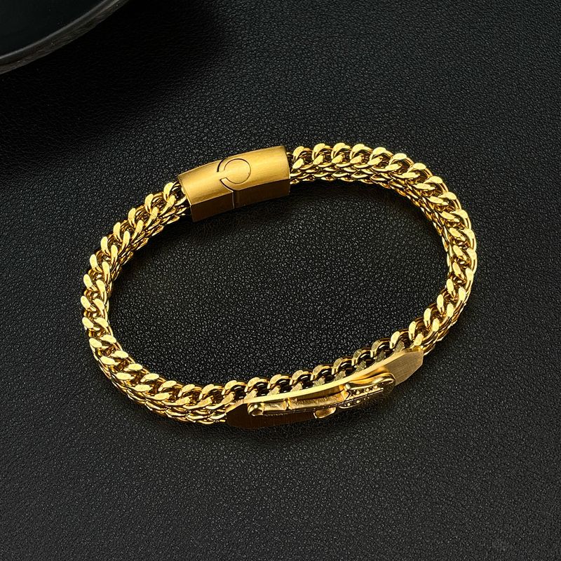 Bracciale da uomo placcato oro, design alla moda in acciaio inossidabile, chitarra tridimensionale_voghion.com