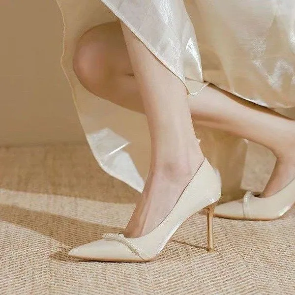 Shoes Silk Bride Shoes 24 Years Xiuhe Wedding Two Wear French Dress Stiletto Heels Women_voghion.com