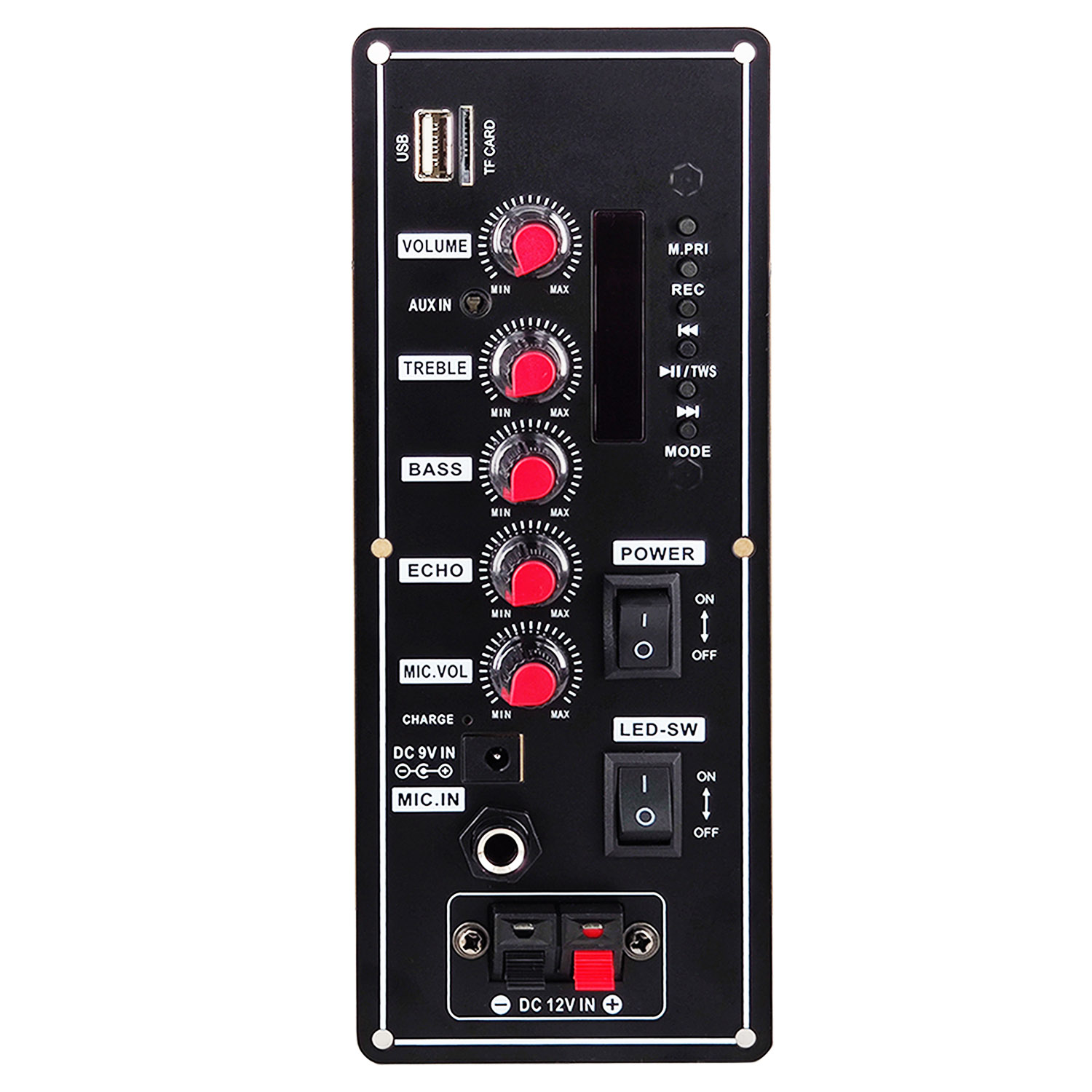7.4V Amplifier Board Square Dance 30W Speaker Amplifier Support Bluetooth AUX U-Disk Recording 5-8Inch Speaker Home Theater DIY_voghion.com