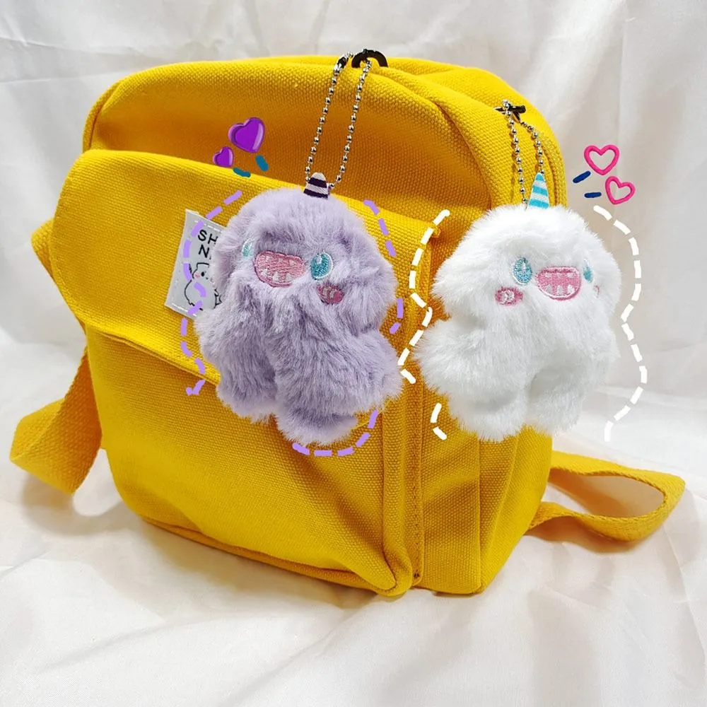 1Pcs Cute Cartoon Fuzzy Plush Phone Key Beaded Keychain For Anti-Lost Chain Hanging Jewelry Bag Accessories_voghion.com