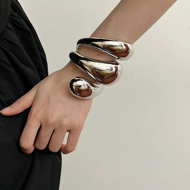 Bangle Draweye Irregular Geometric Bracelet For Women Vintage Hiphop Punk Style Bangles Jewelry Exaggerated Simple_voghion.com