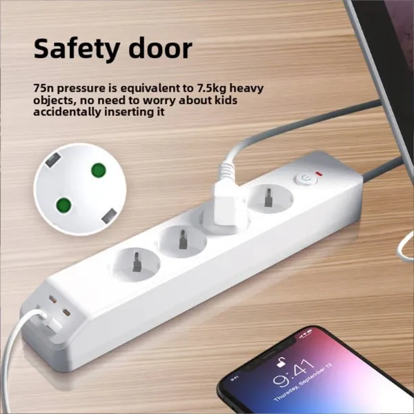 4-Outlet Surge Protector With 2 USB-A And 2 USB-C Ports_voghion.com