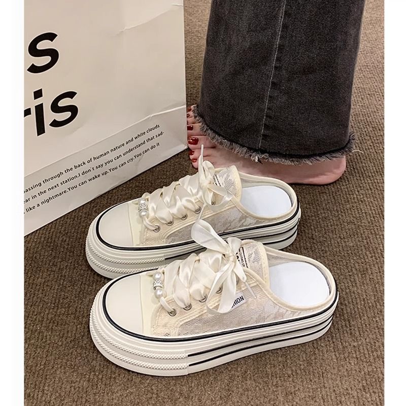 Netizen Baotou für Damen-Sommeroberbekleidung 2024 Neue Schuhe mit dicker Sohle Vielseitige, atmungsaktive Halbpantoffeln mit Mesh-Oberfläche_voghion.com